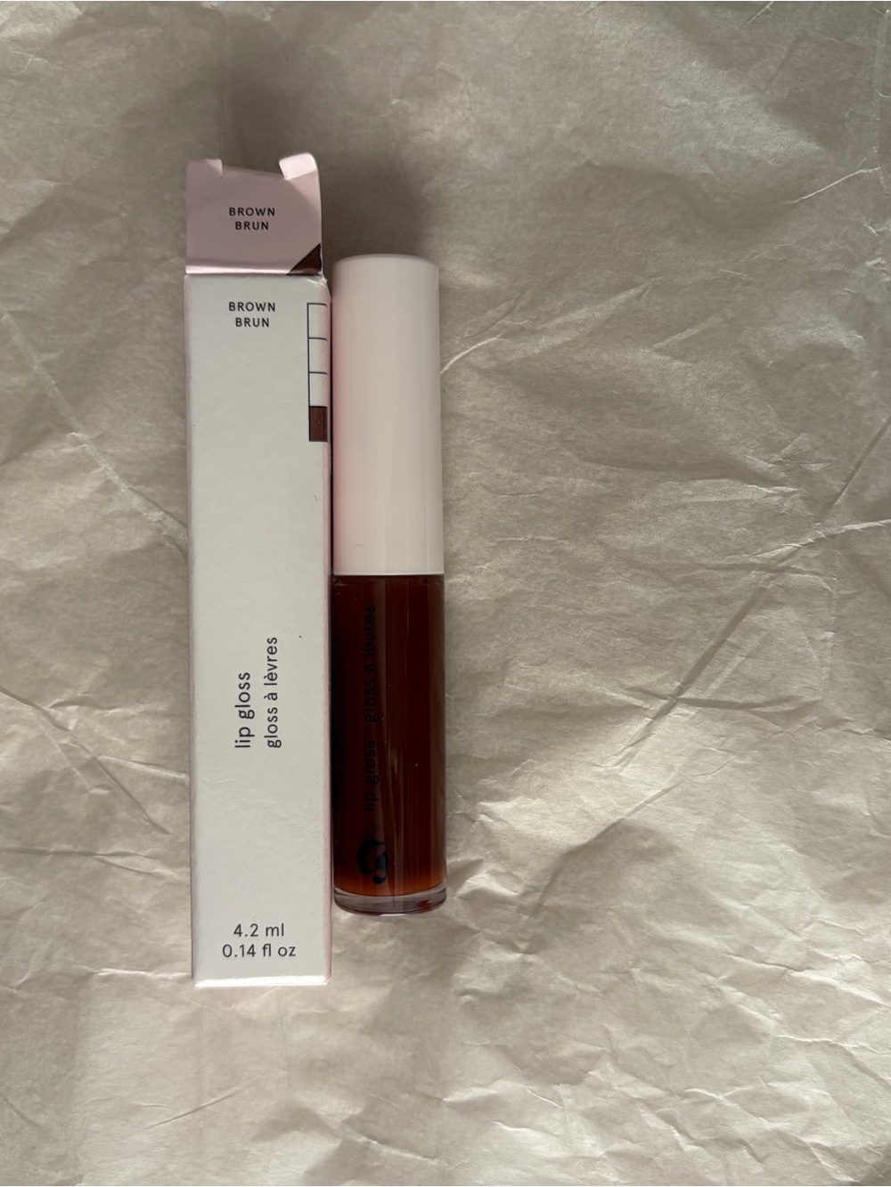 Glossier High Shine Lip Gloss Brown Brun NIB